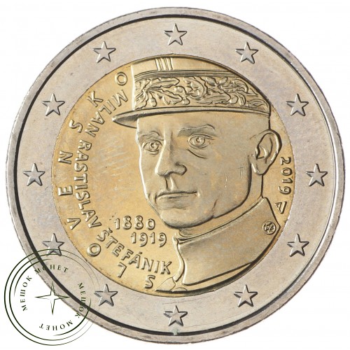 Словакия 2 евро 2019 100 лет со дня смерти Милана Растислава Штефаника — 93699366