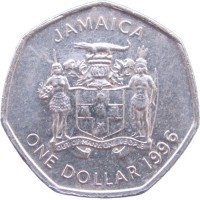 Монета Ямайка 1 доллар 1996
