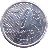 Монета Бразилия 50 сентаво 2016