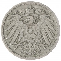 Монета Германия 5 рейхспфеннигов 1900