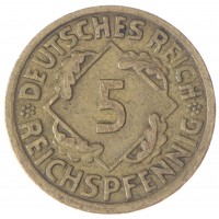 Монета Германия 5 рейхспфеннигов 1925