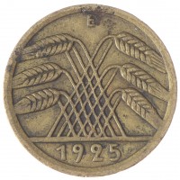 Монета Германия 5 рейхспфеннигов 1925
