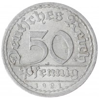 Монета Германия 50 рейхпфеннигов 1921