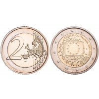 Монета Италия 2 евро 2015 30 лет Флагу Европы