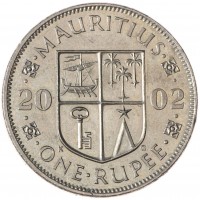 Монета Маврикий 1 рупия 2002