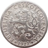 Монета Чехословакия 1 крона 1922