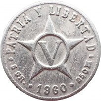 Монета Куба 5 сентаво 1960