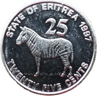 Монета Эритрея 25 центов 1997