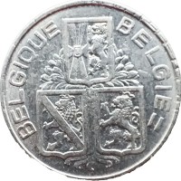 Монета Бельгия 1 франк 1939