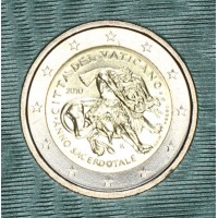 Монета Ватикан 2 евро 2010 Год священников (буклет)