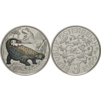 Монета Австрия 3 евро 2020 Анкилозавр