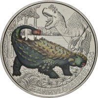 Австрия 3 евро 2020 Анкилозавр