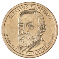 Монета США 1 доллар 2012 Бенджамин Гаррисон