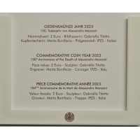 Монета Ватикан 2 евро 2023 Манцони