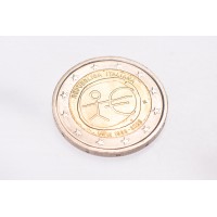 Монета Италия 2 евро 2009 10 лет экономическому и валютному союзу