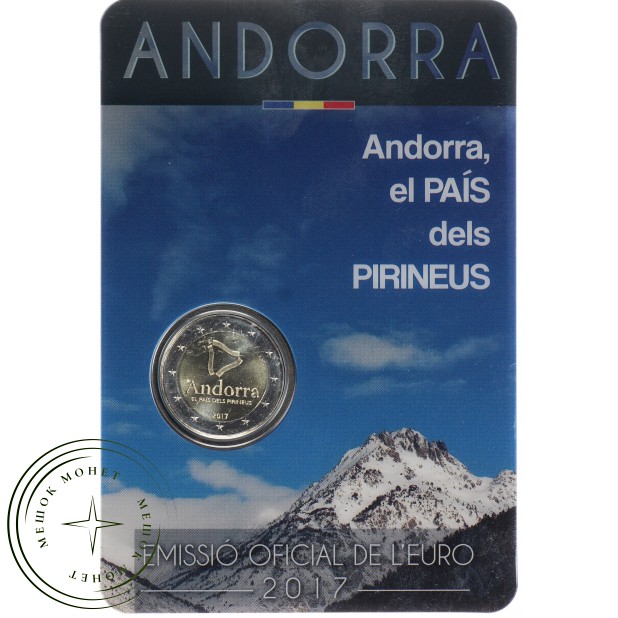 Андорра 2 евро 2017 страна в Пиренееях (Буклет)