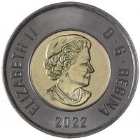Канада 2 доллара 2022 в честь королевы Елизаветы II