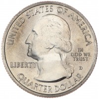 Монета США 25 центов 2011 Национальный парк Виксбург