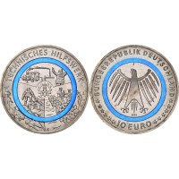 Монета Германия 10 евро 2025 Агентство технической помощи THW
