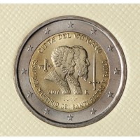 Монета Ватикан 2 евро 2017 1950 лет мученической смерти святых Петра и Павла (буклет)