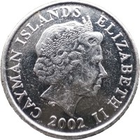 Монета Каймановы острова 10 центов 2002