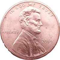 Монета США 1 цент 2019