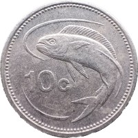 Монета Мальта 10 центов 1986