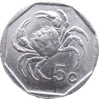 Монета Мальта 5 центов 1991