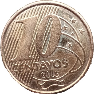 Монета Бразилия 10 сентаво 2003