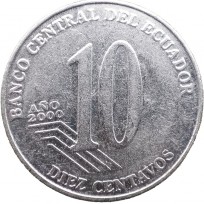 Монета Эквадор 10 сентаво 2000