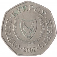 Монета Кипр 50 центов 2002