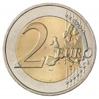 Монета Нидерланды 2 евро 2011 500 лет издания книги Похвала глупости Эразм Роттердамский