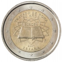 Монета Испания 2 евро 2007 Римский договор