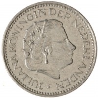 Монета Нидерланды 1 гульден 1977