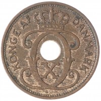 Монета Дания 2 эре 1937