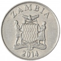 Монета Замбия 1 квача 2014
