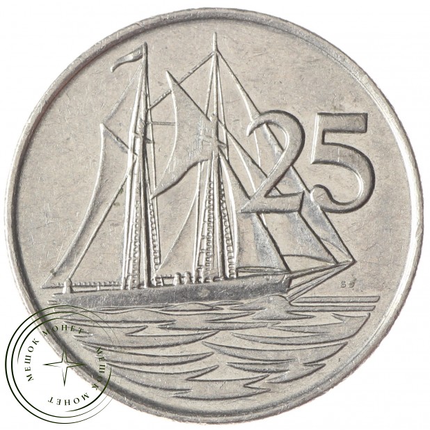 Каймановы острова 25 центов 1996