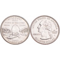 Монета США 25 центов 2003 Миссури