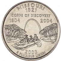 Монета США 25 центов 2003 Миссури