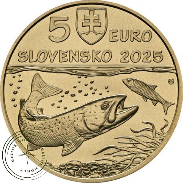 Словакия 5 евро 2025 Дунайский лосось — 937045544