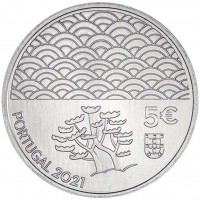 Монета Португалия 5 евро 2021 Японское искусство живописи