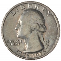 Монета США 25 центов 1976 200 лет независимости США