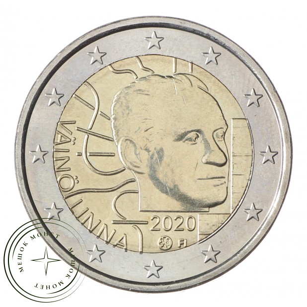 Финляндия 2 евро 2020 100 лет со дня рождения Вяйнё Линна