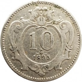 Монета Австрия 10 геллеров 1895