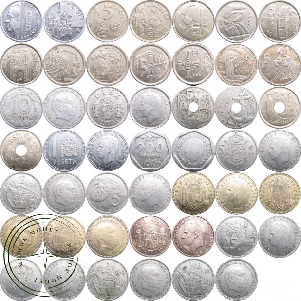 Набор монет Испании (24 монеты)