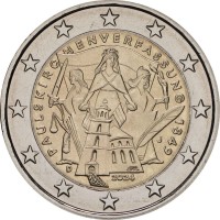 Монета Германия 2 евро 2024 Конституция Паульскирхе