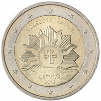 Латвия 2 евро 2019 Восходящее солнце