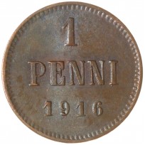 Монета 1 пенни 1916