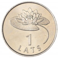 Латвия 1 лат 2008 Кувшинка