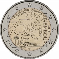 Монета Люксембург 2 евро 2025 Декларация Шумана
